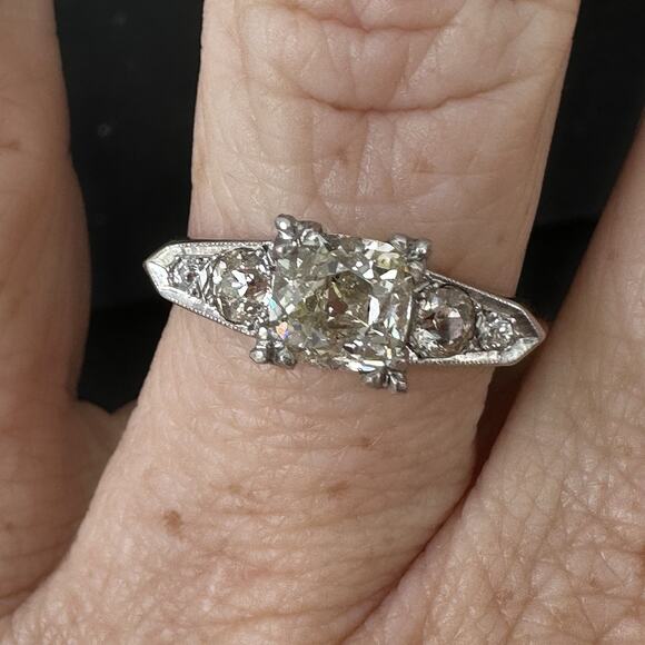 Old European Cut VS1-VS2 Diamond 14k Two Tone Gold Ring Size 8.25 - Picture 7 of 10